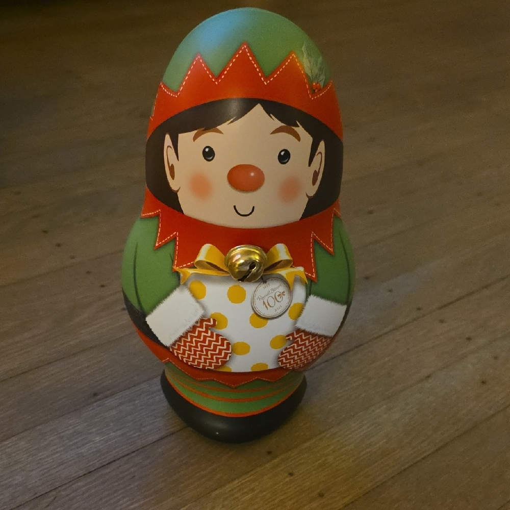 Russell Stover Festive Elf Character Metal Tin 2023